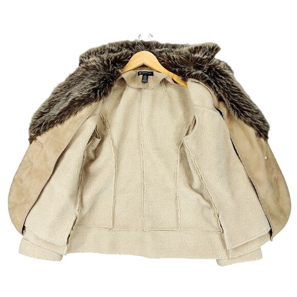 Inc International Concepts PM Faux Fur Jacket Womens Camel Lavish WC Embroidered - Picture 3 of 14